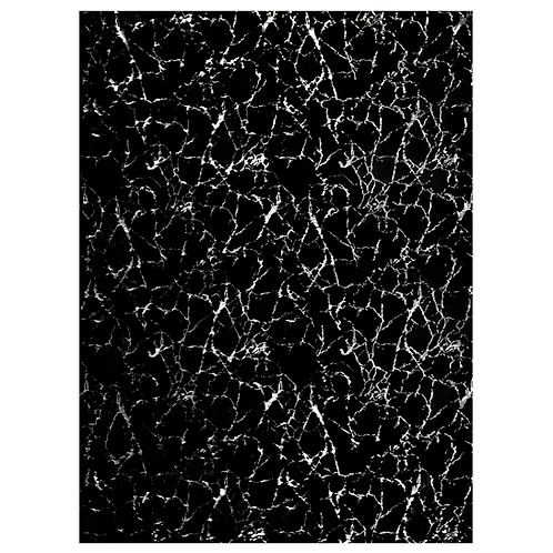 Rabbit Fur Foil Black Silver 5x7