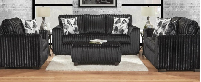 lush black ottoman