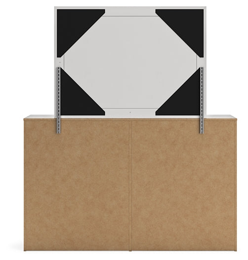 Cayboni Twin Panel Bed with Mirrored Dresser and Chest