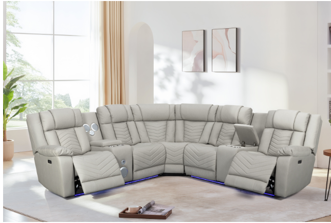 Wave light  Grey Sectional + Bluetooth+LED