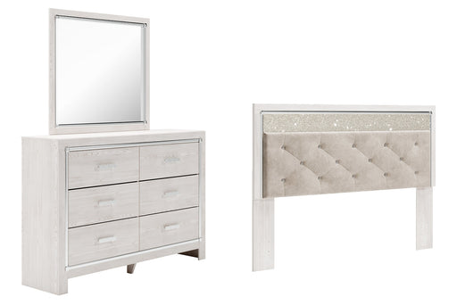 Altyra King Panel Headboard with Mirrored Dresser Huntsville Furniture Outlet