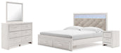 Altyra King Upholstered Storage Bed with Mirrored Dresser and Nightstand Huntsville Furniture Outlet