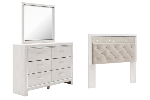 Altyra Queen Panel Headboard with Mirrored Dresser Huntsville Furniture Outlet