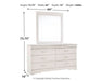 Anarasia Full Sleigh Headboard with Mirrored Dresser Huntsville Furniture Outlet