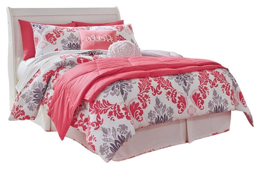 Anarasia Full Sleigh Headboard with Mirrored Dresser and Chest Huntsville Furniture Outlet