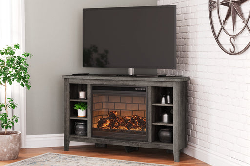Arlenbry Corner TV Stand with Electric Fireplace Huntsville Furniture Outlet