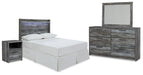 Baystorm Full Panel Headboard with Mirrored Dresser and Nightstand Huntsville Furniture Outlet