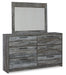 Baystorm Full Panel Headboard with Mirrored Dresser and Nightstand Huntsville Furniture Outlet