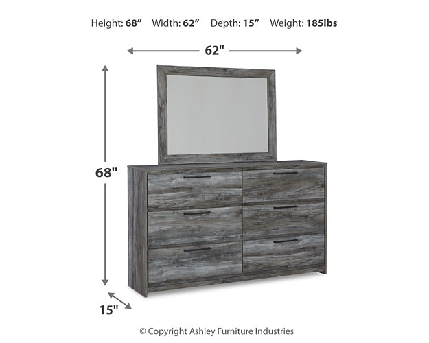 Baystorm Queen Panel Headboard with Mirrored Dresser Huntsville Furniture Outlet