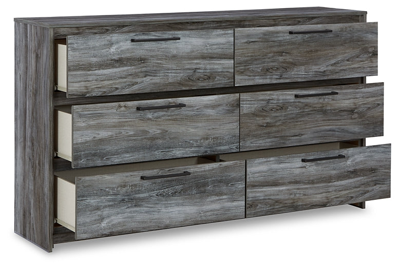 Baystorm Queen Panel Headboard with Mirrored Dresser and 2 Nightstands Huntsville Furniture Outlet