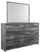 Baystorm Twin Panel Headboard with Mirrored Dresser and Nightstand Huntsville Furniture Outlet