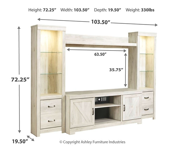 Bellaby 4-Piece Entertainment Center Huntsville Furniture Outlet