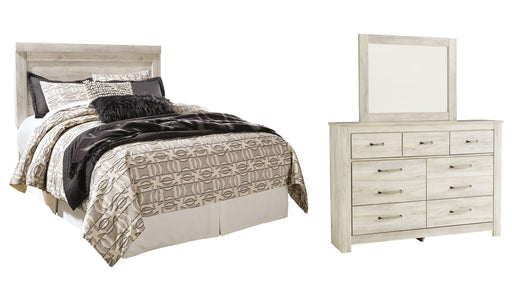 Bellaby Queen Panel Headboard with Mirrored Dresser Huntsville Furniture Outlet