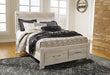 Bellaby Queen Platform Bed with 2 Storage Drawers with Mirrored Dresser Huntsville Furniture Outlet