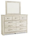 Bellaby Queen Platform Bed with 2 Storage Drawers with Mirrored Dresser and Nightstand Huntsville Furniture Outlet