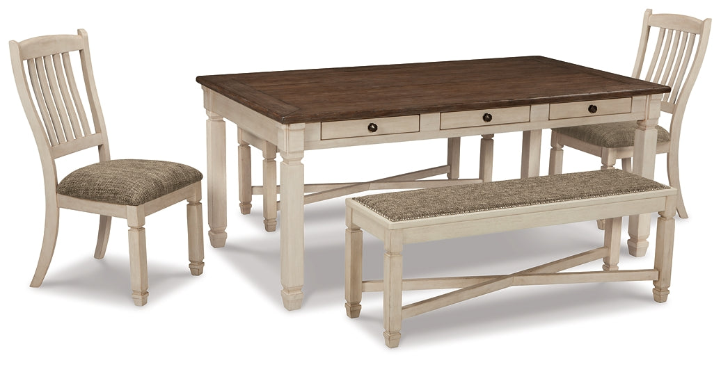 Bolanburg Dining Table and 2 Chairs and 2 Benches Huntsville Furniture Outlet