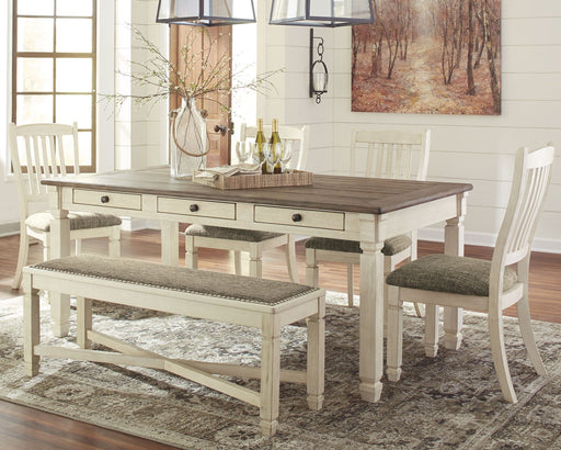 Bolanburg Dining Table and 4 Chairs and Bench Huntsville Furniture Outlet