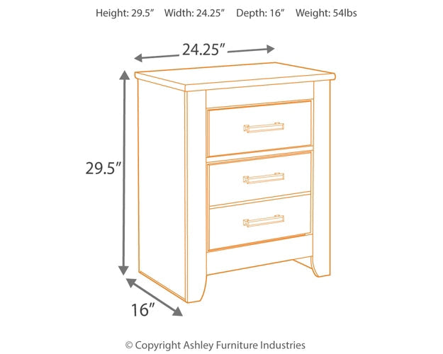 Brinxton Full Panel Bed with Mirrored Dresser and 2 Nightstands Huntsville Furniture Outlet
