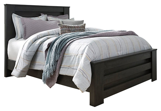 Brinxton Queen Panel Bed with Mirrored Dresser, Chest and 2 Nightstands Huntsville Furniture Outlet