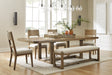 Cabalynn Dining Table and 4 Chairs and Bench Huntsville Furniture Outlet