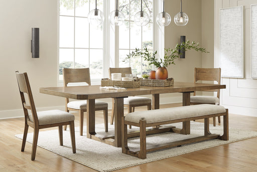 Cabalynn Dining Table and 4 Chairs and Bench Huntsville Furniture Outlet