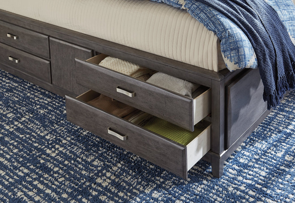 Caitbrook Queen Storage Bed with 8 Drawers with Dresser and Chest Huntsville Furniture Outlet