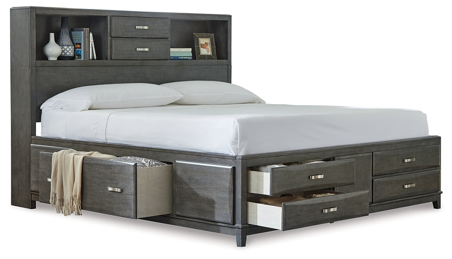 Caitbrook Queen Storage Bed with 8 Drawers with Dresser and Chest Huntsville Furniture Outlet