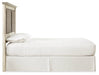 Cambeck King/California King Upholstered Panel Headboard with Mirrored Dresser Huntsville Furniture Outlet