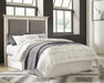 Cambeck King/California King Upholstered Panel Headboard with Mirrored Dresser and Chest Huntsville Furniture Outlet