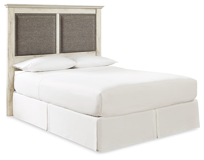 Cambeck King/California King Upholstered Panel Headboard with Mirrored Dresser and Chest Huntsville Furniture Outlet