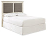 Cambeck King/California King Upholstered Panel Headboard with Mirrored Dresser and Chest Huntsville Furniture Outlet