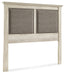 Cambeck King/California King Upholstered Panel Headboard with Mirrored Dresser and Chest Huntsville Furniture Outlet