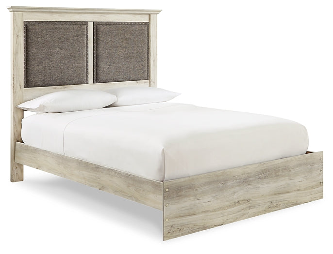 Cambeck King Upholstered Panel Bed with Mirrored Dresser, Chest and 2 Nightstands Huntsville Furniture Outlet