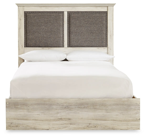 Cambeck King Upholstered Panel Bed with Mirrored Dresser, Chest and 2 Nightstands Huntsville Furniture Outlet