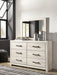 Cambeck Queen Panel Bed with 4 Storage Drawers with Mirrored Dresser, Chest and 2 Nightstands Huntsville Furniture Outlet