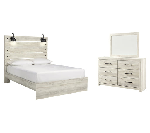 Cambeck Queen Panel Bed with Mirrored Dresser, Chest and Nightstand Huntsville Furniture Outlet