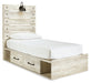 Cambeck Twin Panel Bed with 4 Storage Drawers with Mirrored Dresser Huntsville Furniture Outlet