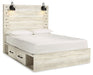 Cambeck Twin Panel Bed with 4 Storage Drawers with Mirrored Dresser and Chest Huntsville Furniture Outlet