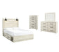 Cambeck Twin Panel Bed with 4 Storage Drawers with Mirrored Dresser and Chest Huntsville Furniture Outlet