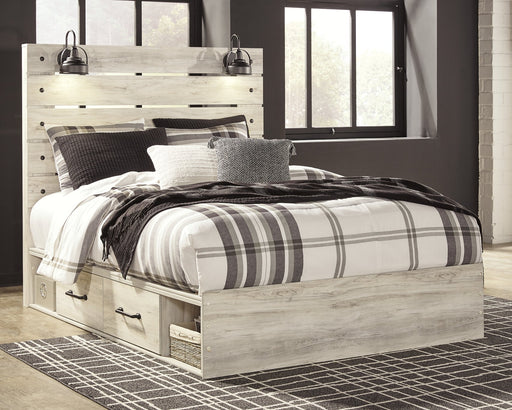Cambeck Twin Panel Bed with 4 Storage Drawers with Mirrored Dresser and Chest Huntsville Furniture Outlet