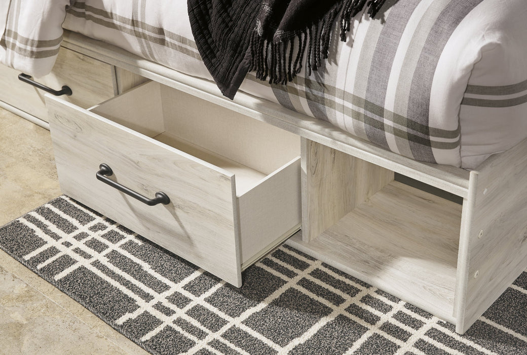 Cambeck Twin Panel Bed with 4 Storage Drawers with Mirrored Dresser and Chest Huntsville Furniture Outlet
