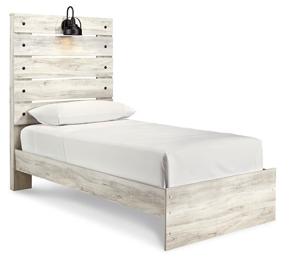 Cambeck Twin Panel Bed with Mirrored Dresser, Chest and Nightstand Huntsville Furniture Outlet