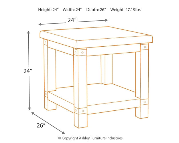 Carynhurst Rectangular End Table Huntsville Furniture Outlet