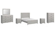 Cottonburg Full Panel Bed with Mirrored Dresser, Chest and 2 Nightstands Huntsville Furniture Outlet