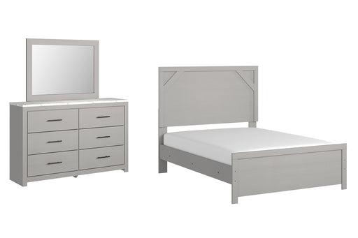 Cottonburg Full Panel Bed with Mirrored Dresser Huntsville Furniture Outlet