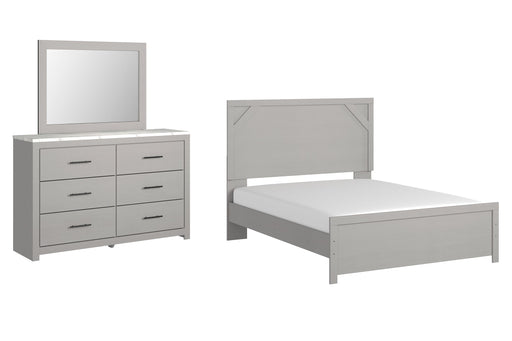 Cottonburg Queen Panel Bed with Mirrored Dresser Huntsville Furniture Outlet