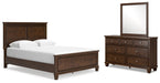 Danabrin Queen Panel Bed with Mirrored Dresser Huntsville Furniture Outlet