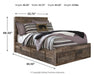 Derekson Full Panel Bed with 6 Storage Drawers with Mirrored Dresser and 2 Nightstands Huntsville Furniture Outlet