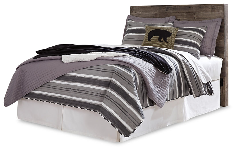 Derekson Full Panel Headboard with Mirrored Dresser and 2 Nightstands Huntsville Furniture Outlet