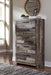 Derekson Queen Panel Bed with 6 Storage Drawers with Mirrored Dresser and Chest Huntsville Furniture Outlet